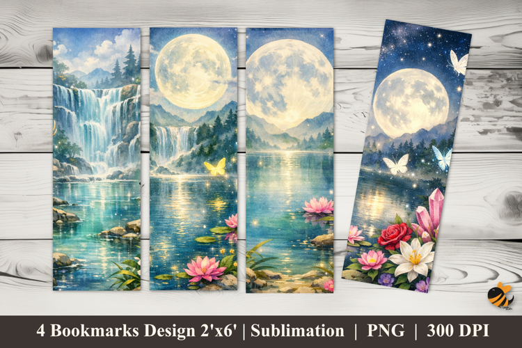 Beautiful Night Bookmarks Sublimation Design