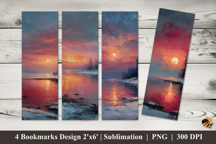 Winter Dream Blur Bookmarks Sublimation Design example image 1