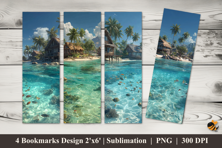 Scenic Island Bookmarks Sublimation Design