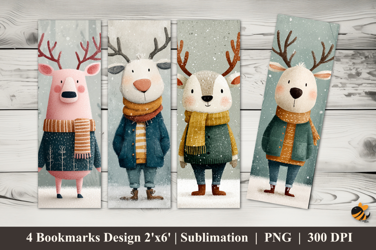 Reindeer Fantasy Bookmarks Sublimation Design