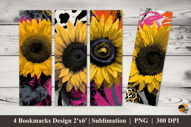 Sunflower Center Bookmarks Sublimation Design