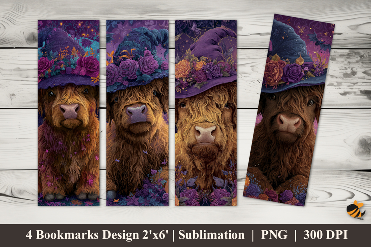 Halloween Cow Bookmarks Sublimation Design