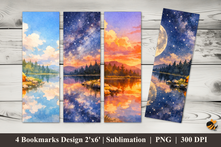 Tranquility of Nature Bookmarks Sublimation Design