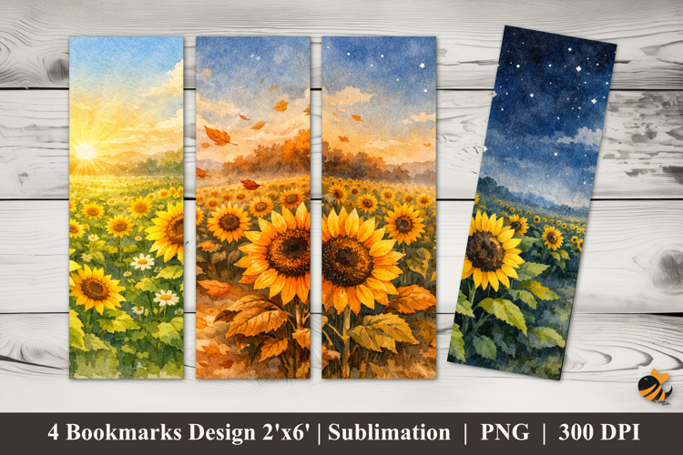 Sunflower Season Bookmarks Sublimation Design