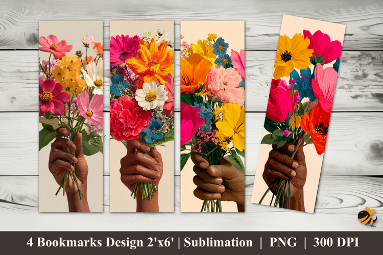 Flowers for You Bookmarks Sublimation Design