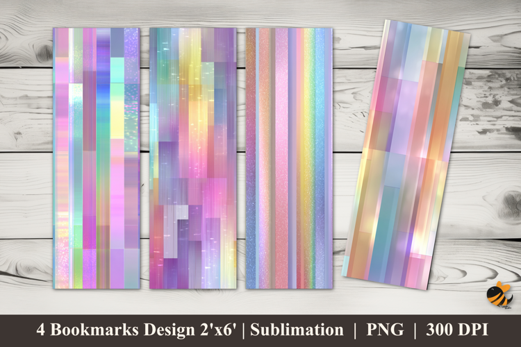 Glitter Stripes Bookmarks Sublimation Design