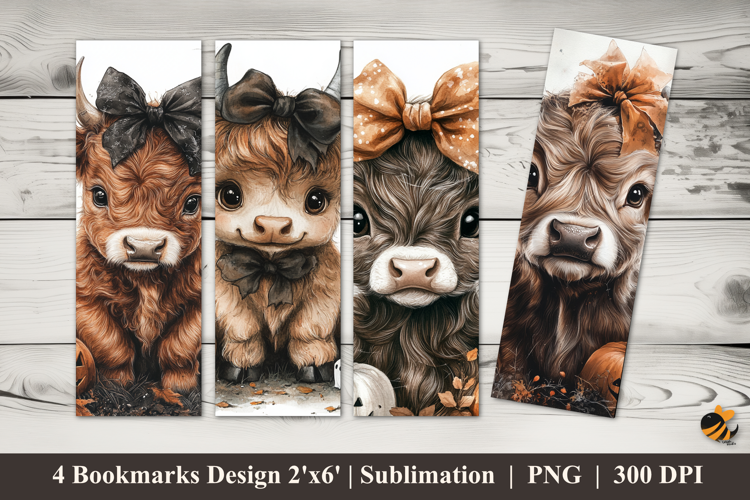 Halloween Cow Bookmarks Sublimation Design