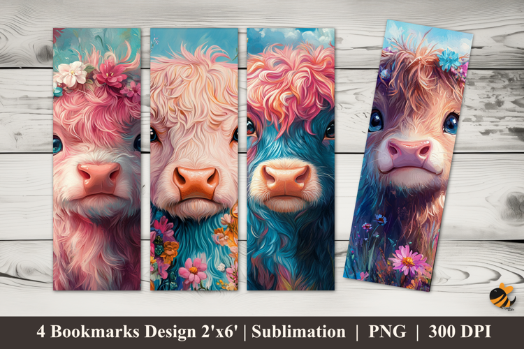Pink Cow Bookmarks Sublimation Design