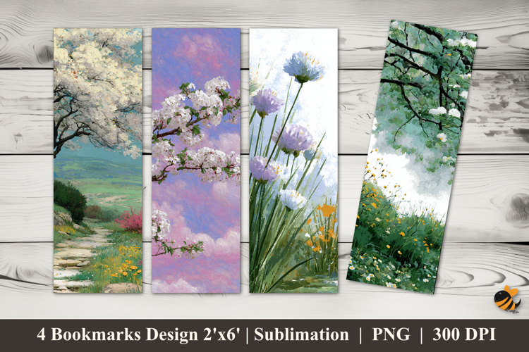 Spring Nature Bookmarks Sublimation Design