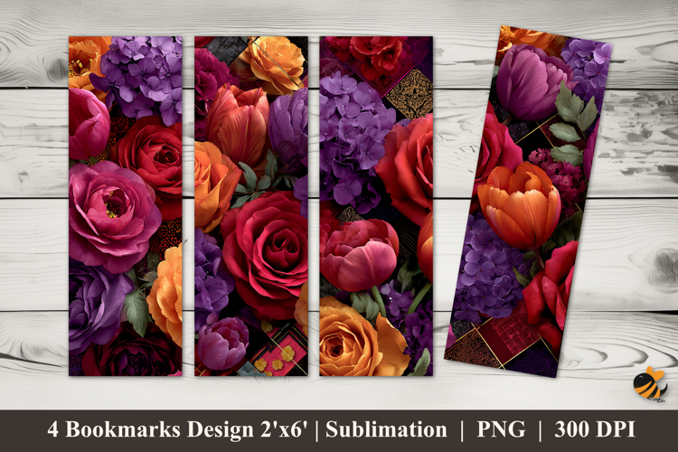 Kinds of Flowers Bookmarks Sublimation Design