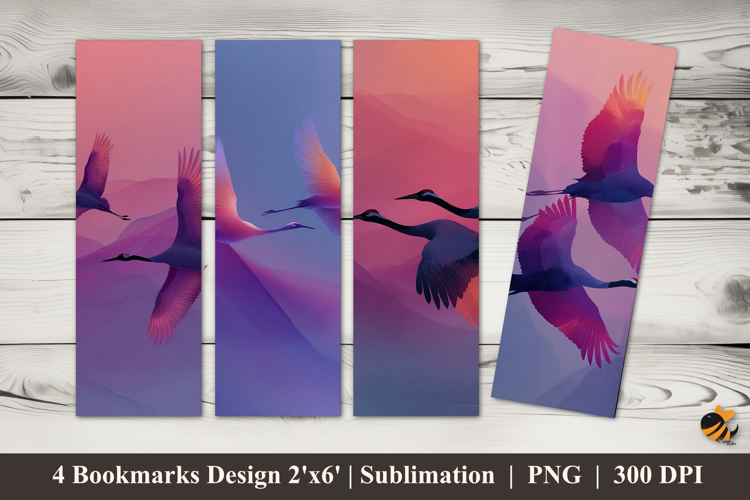 Flying Stork Bookmarks Sublimation Design