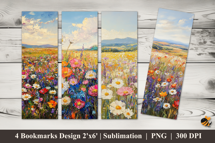Abstract Flowers Bookmarks Sublimation Design
