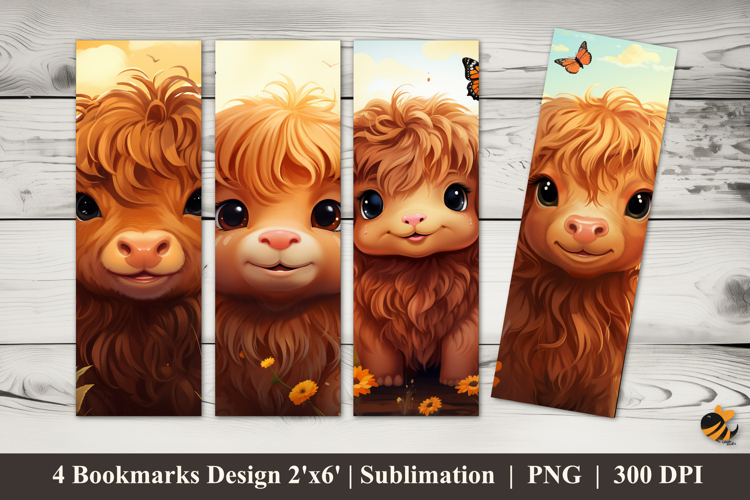 Happy Mood Cow Bookmarks Sublimation Design