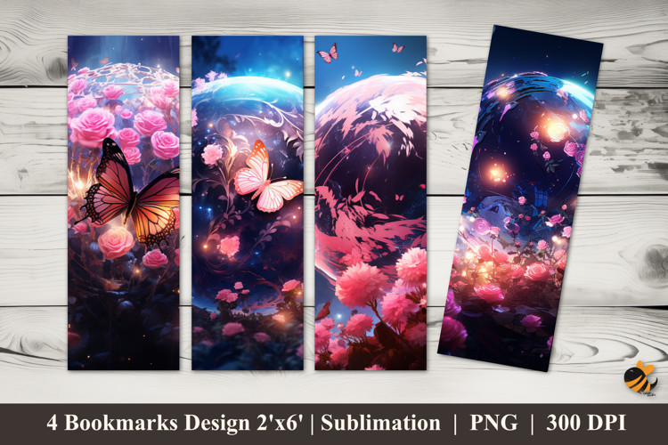 Beauty Background Bookmarks Sublimation Design