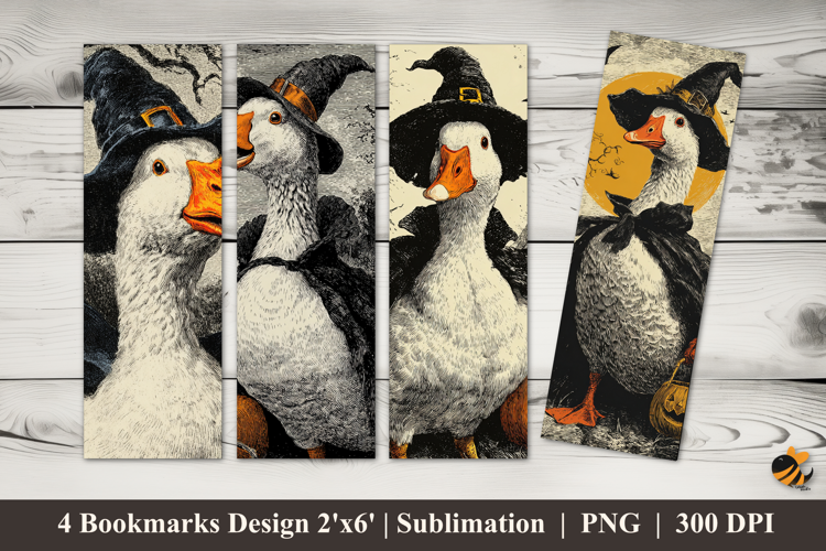 Pumpkin Ghost Goose Bookmarks Sublimation Design