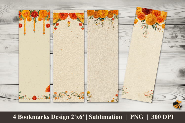 Warm Festive Mehndi Invite Bookmarks Sublimation Design