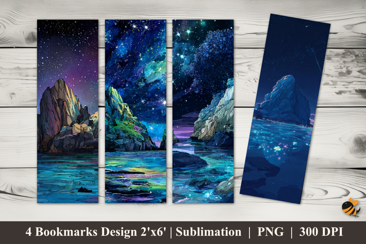 Beautiful Gem Island Bookmarks Sublimation Design