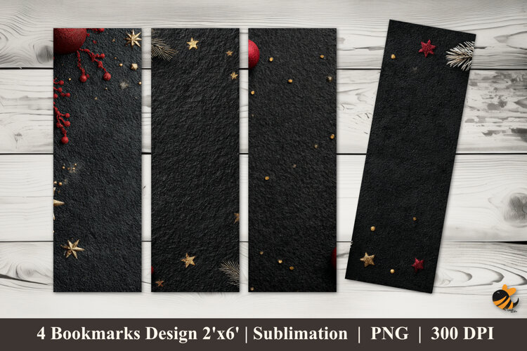 Black Velvet Frame Bookmarks Sublimation Design example image 1