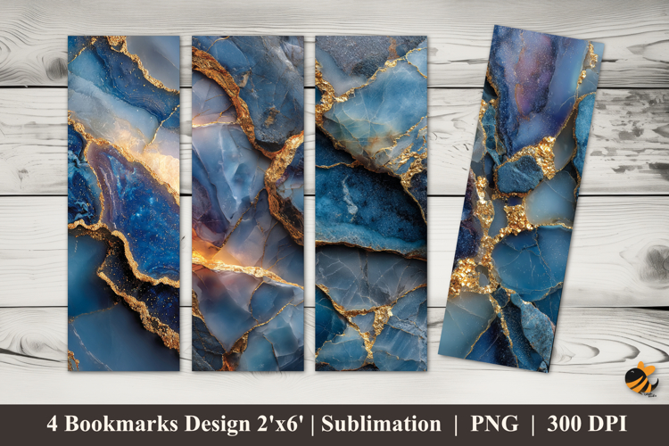 Gold Fiber Bookmarks Sublimation Design