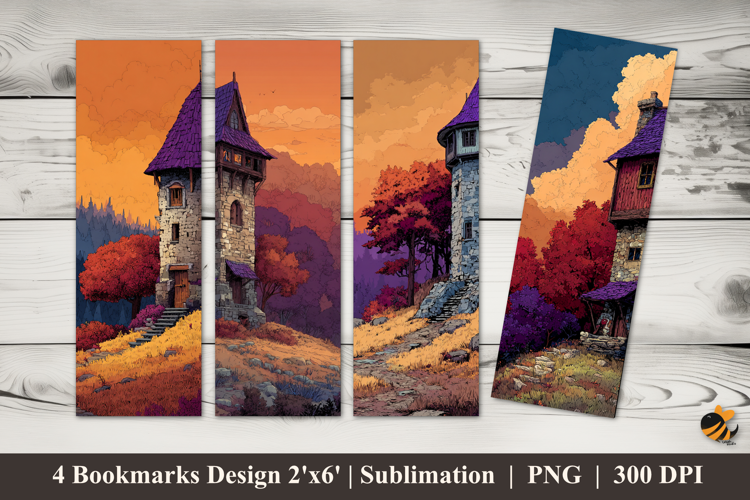 Ancient Tower Bookmarks Sublimation Design