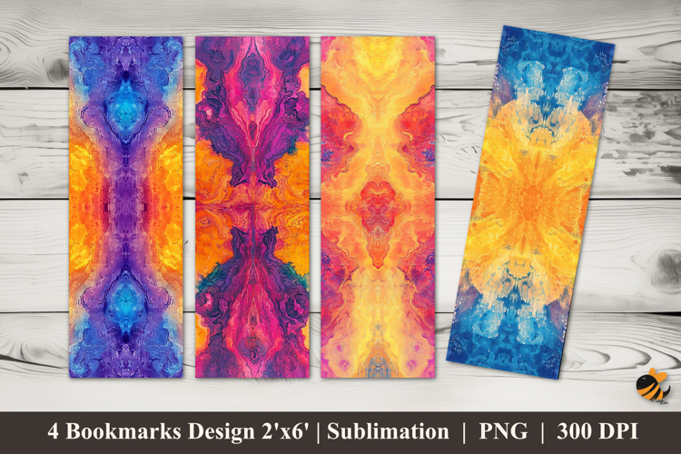 Tie Dye Color Bookmarks Sublimation Design