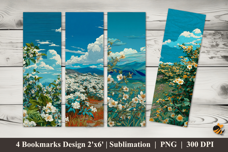 Jasmine Blossoms Bookmarks Sublimation Design