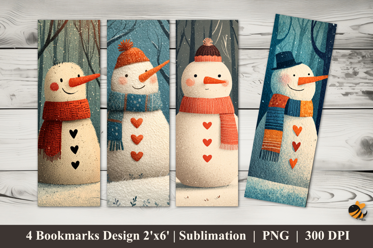Snowman Abstract Bookmarks Sublimation Design