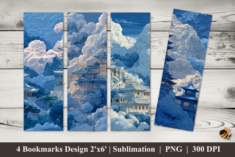 Above the Clouds Bookmarks Sublimation Design