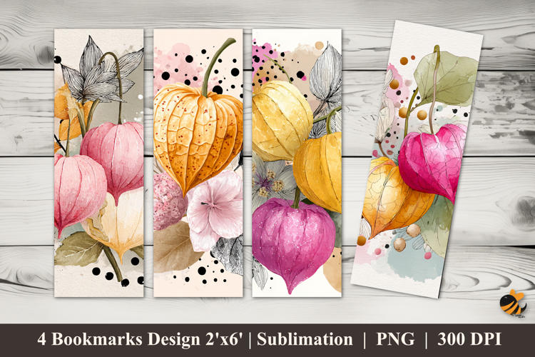 Lantern Flower Bookmarks Sublimation Design