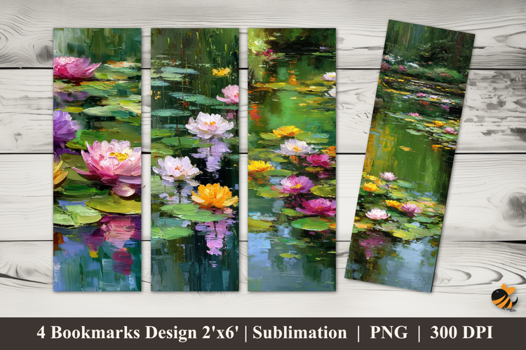 Blooming Lotus Bookmarks Sublimation Design