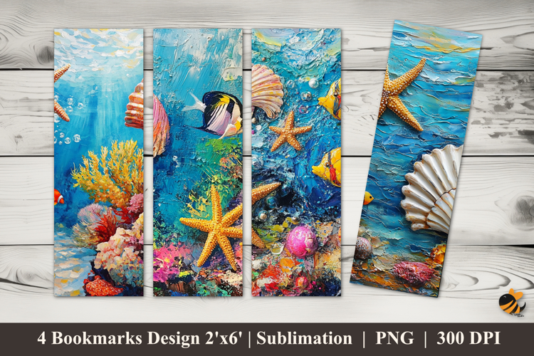 Underwater Painting Bookmarks Sublimation Design