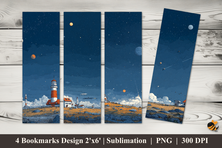Rocket Flight Bookmarks Sublimation Design