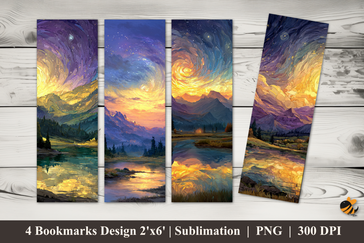 Fantasy Mountain Bookmarks Sublimation Design