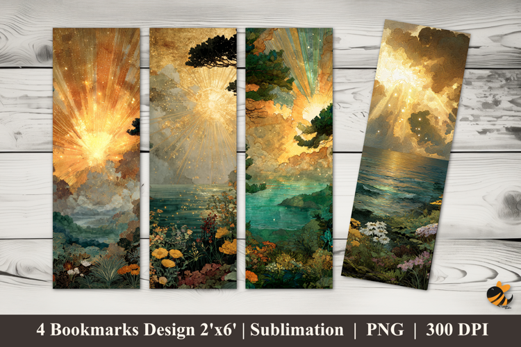 Tropical Sunset Bookmarks Sublimation Design