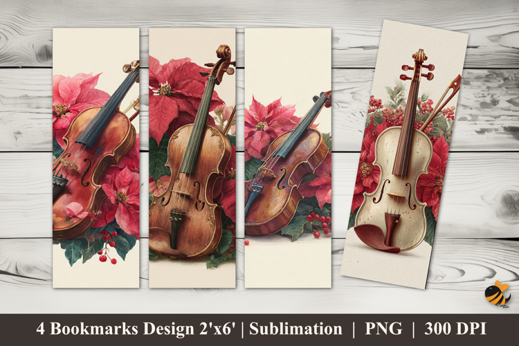 Old Violin Bookmarks Sublimation Design