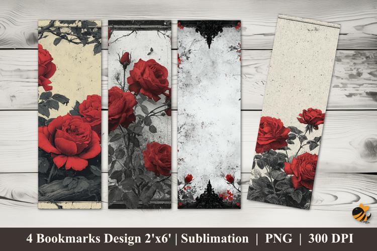 Royal Rose Bookmarks Sublimation Design