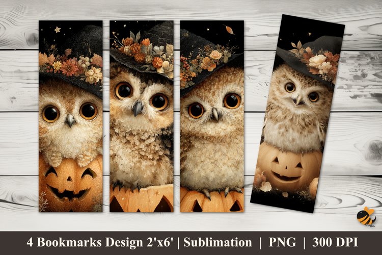 Baby Owl Pumpkin Bookmarks Sublimation Design