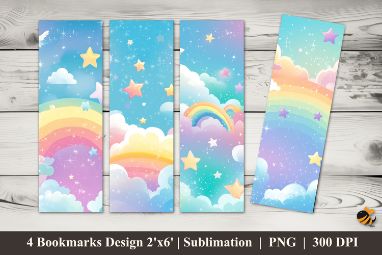 Rainbow Sky Bookmarks Sublimation Design