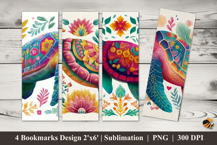 Turtle Pattern Bookmarks Sublimation Design