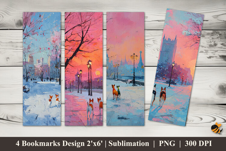 Winter Warmth Bookmarks Sublimation Design example image 1