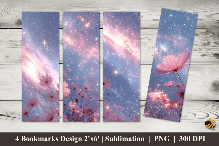 Flower at Night Bookmarks Sublimation Design