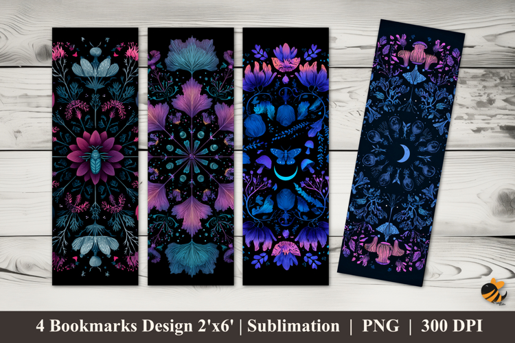 Symmetrical Ornament Bookmarks Sublimation Design