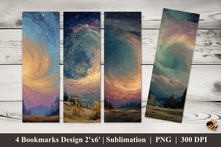 Cosmic Forest Bookmarks Sublimation Design