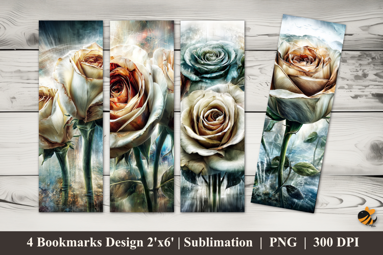 Rose Blurry Light Bookmarks Sublimation Design