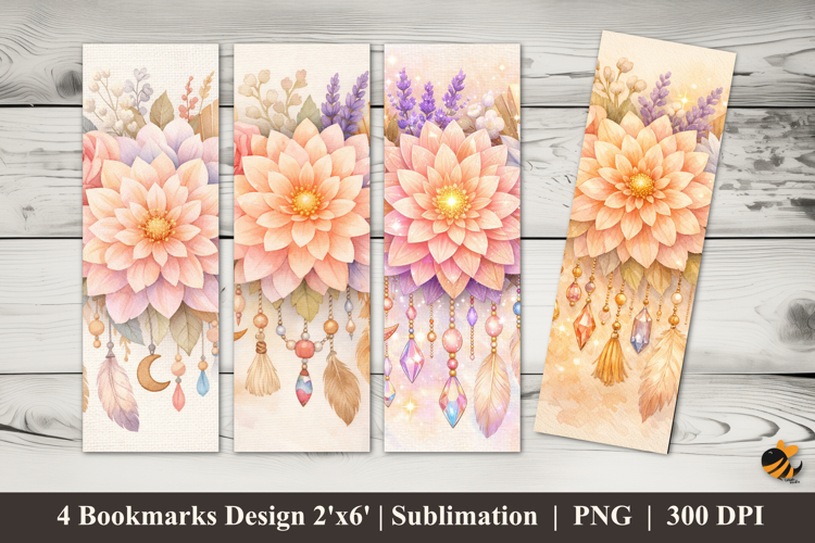 Boho Floral Dream Bookmarks Sublimation Design