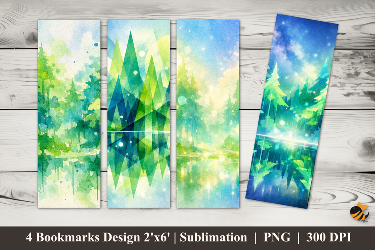 Ethereal Forest Bookmarks Sublimation Design