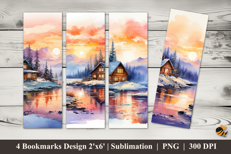 Winter Serenity Bookmarks Sublimation Design