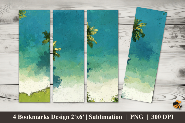 Green Pool Background Bookmarks Sublimation Design