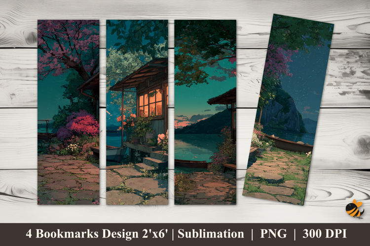 Night Time Bookmarks Sublimation Design