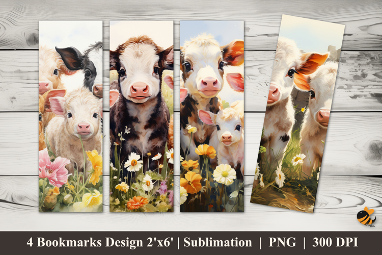 Cow Family Bookmarks Sublimation Design